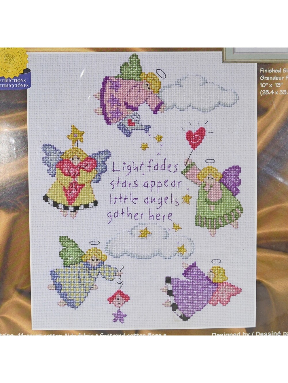 VTG Janlynn Counted Cross Stitch Kit 36-26 Little Angels 1999 Holly Witt 10x13"